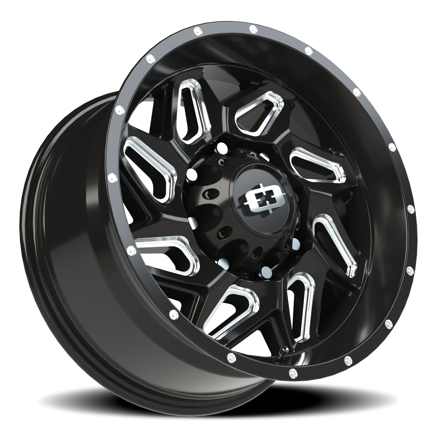 Vision Off-Road Spyder UTV GM 18X9 +12 Gloss Black Milled Spoke