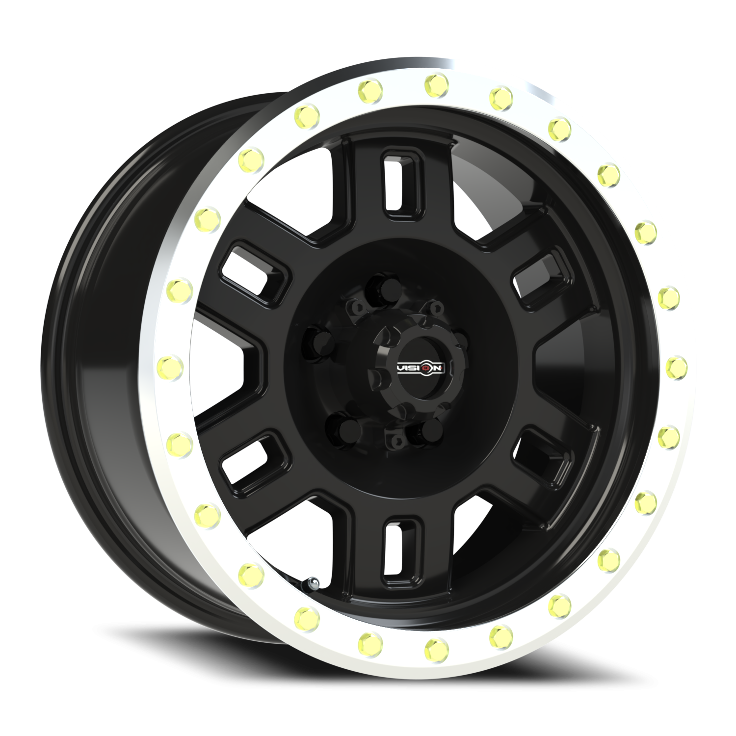 Vision Off-Road Manx M 16X8 +0 Gloss Black Machined Lip