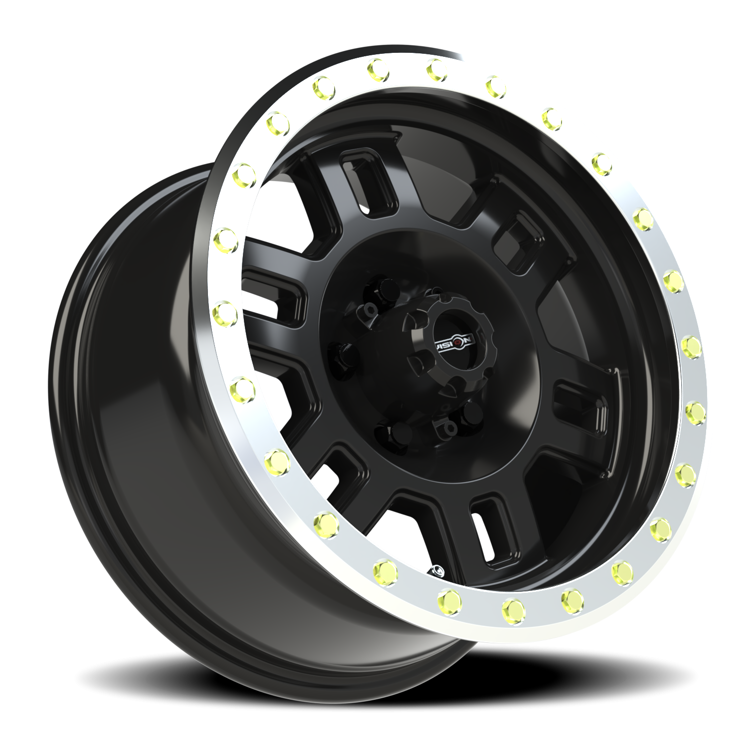 Vision Off-Road Manx M 16X8 +0 Gloss Black Machined Lip