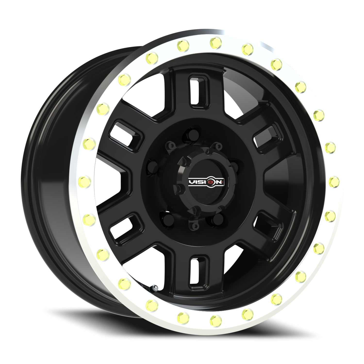 Vision Off-Road Manx M 16X8 +0 Gloss Black Machined Lip