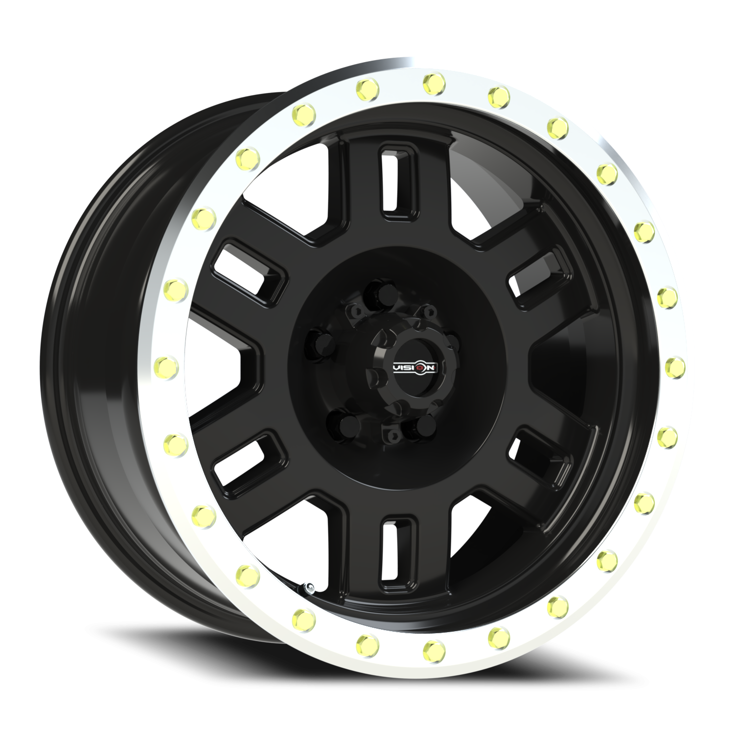 Vision Off-Road Manx M 17X8.5 +0 Gloss Black Machined Lip