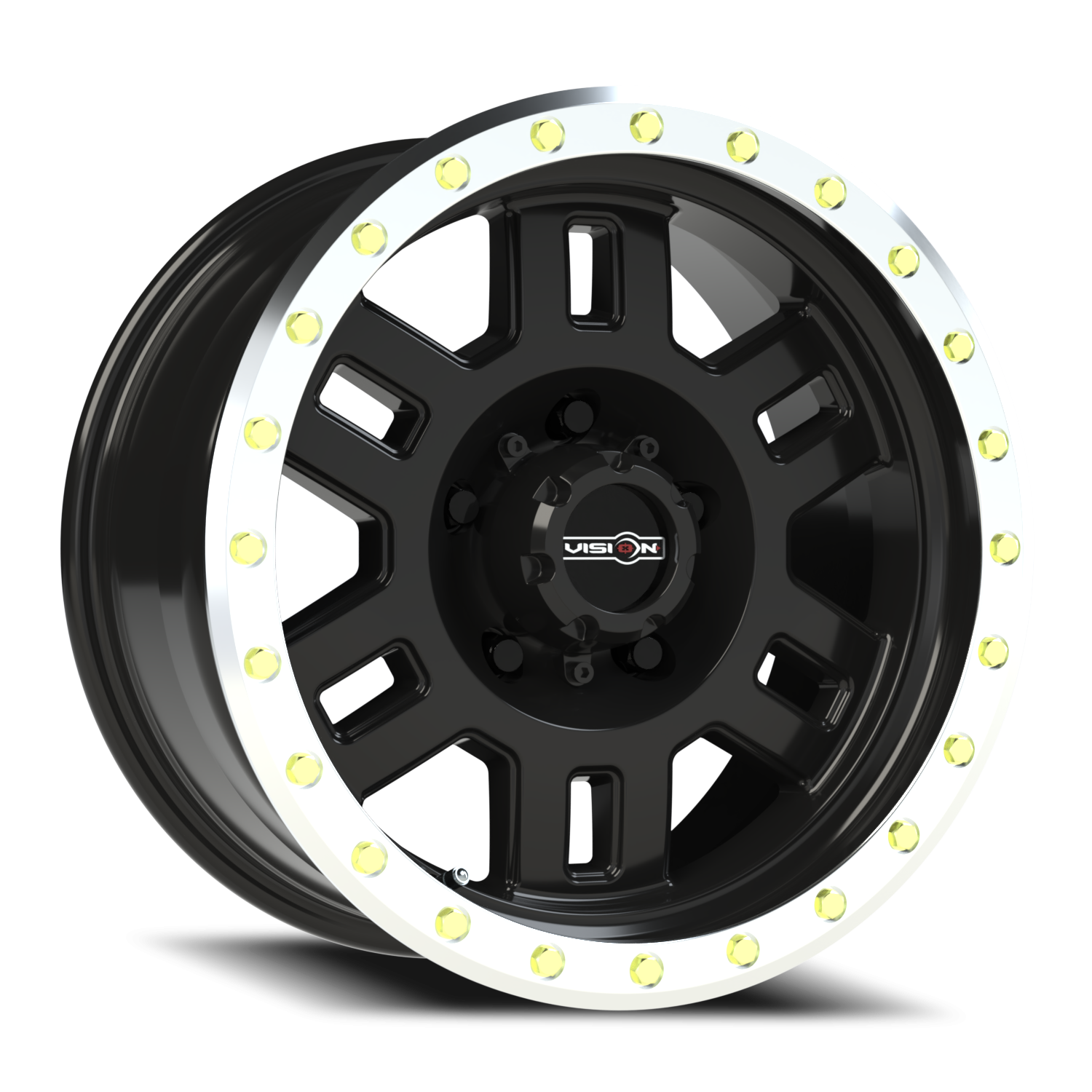Vision Off-Road Manx M 17X8.5 +0 Gloss Black Machined Lip