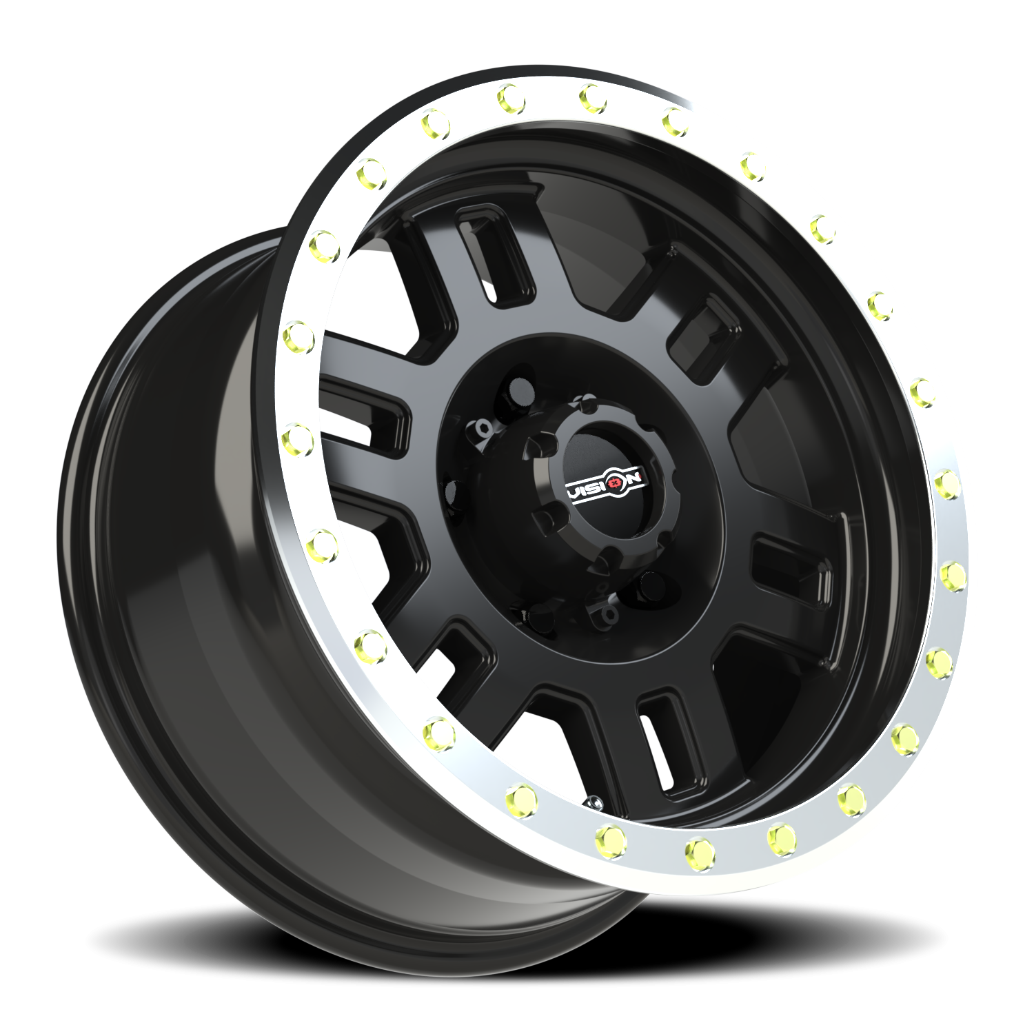 Vision Off-Road Manx M 17X8.5 +0 Gloss Black Machined Lip