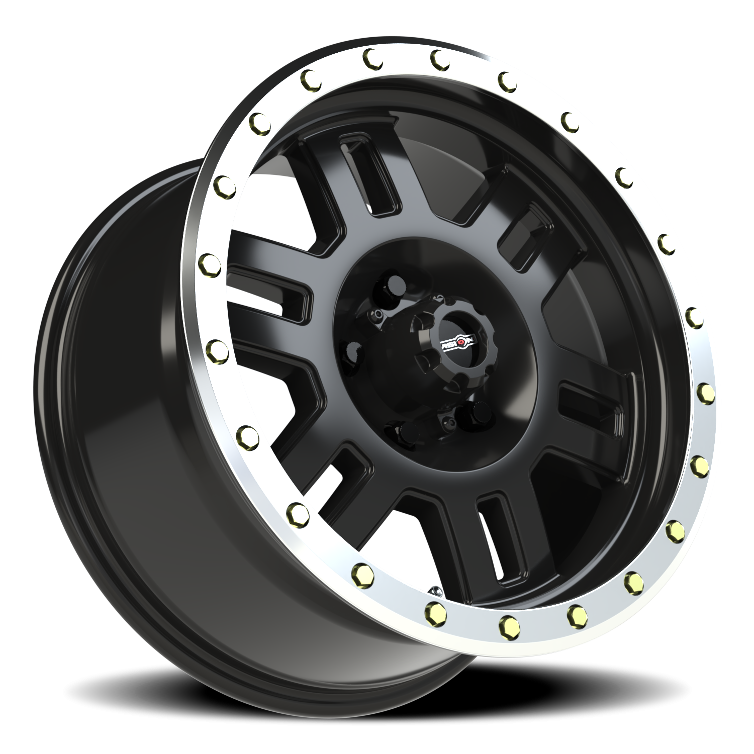 Vision Off-Road Manx M 18X9 -12 Gloss Black Machined Lip