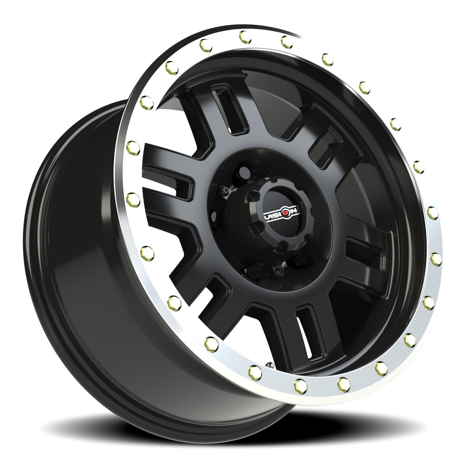 Vision Off-Road Manx M 18X9 +18 Gloss Black Machined Lip