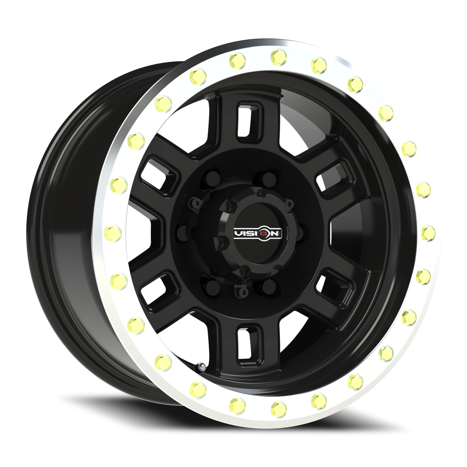 Vision Off-Road Manx M 15X8 -19 Gloss Black Machined Lip