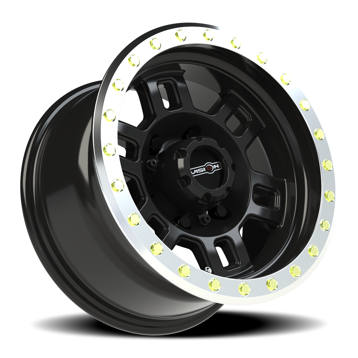 Vision Off-Road Manx M 15X8 -19 Gloss Black Machined Lip