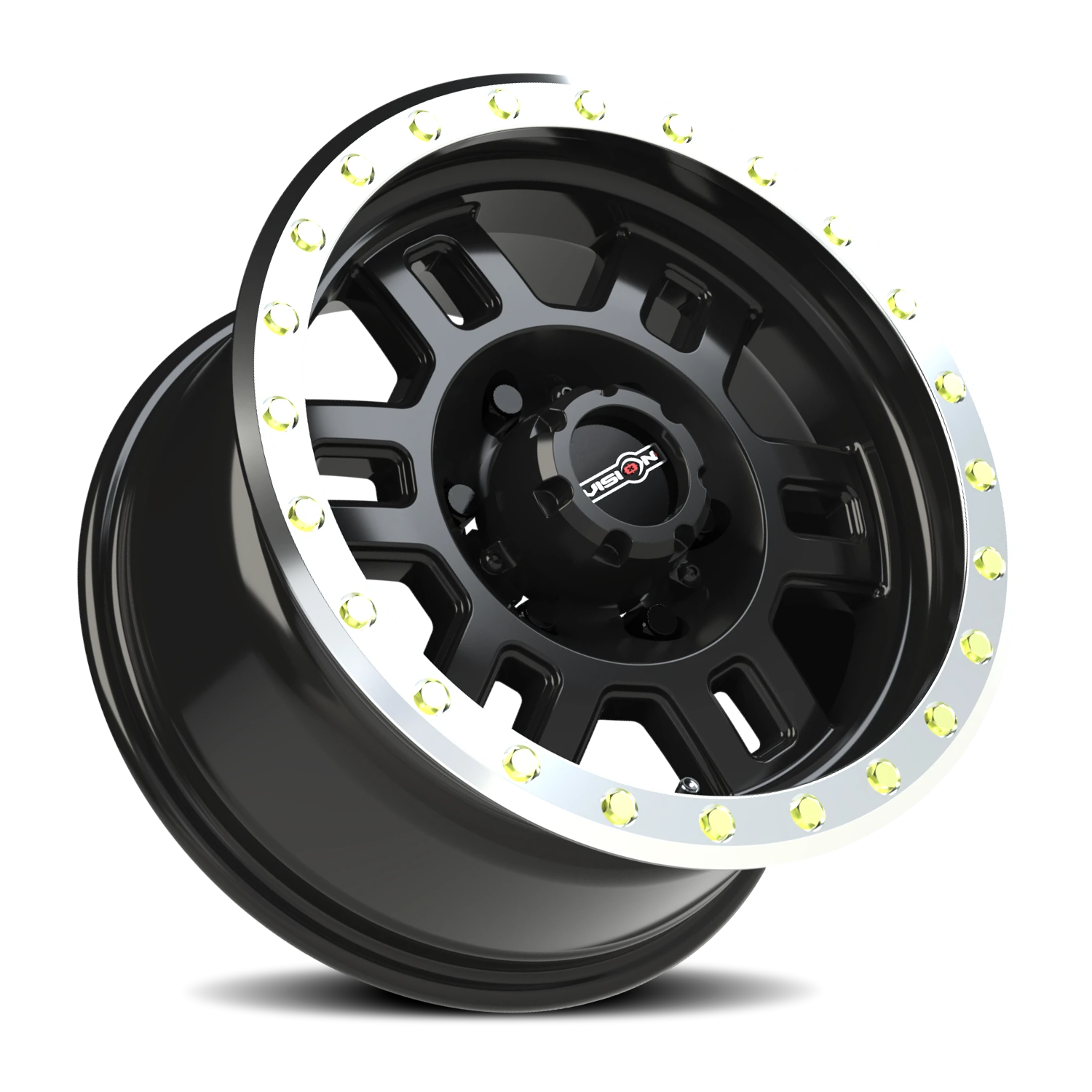 Vision Off-Road Manx M 16X8 +0 Gloss Black Machined Lip