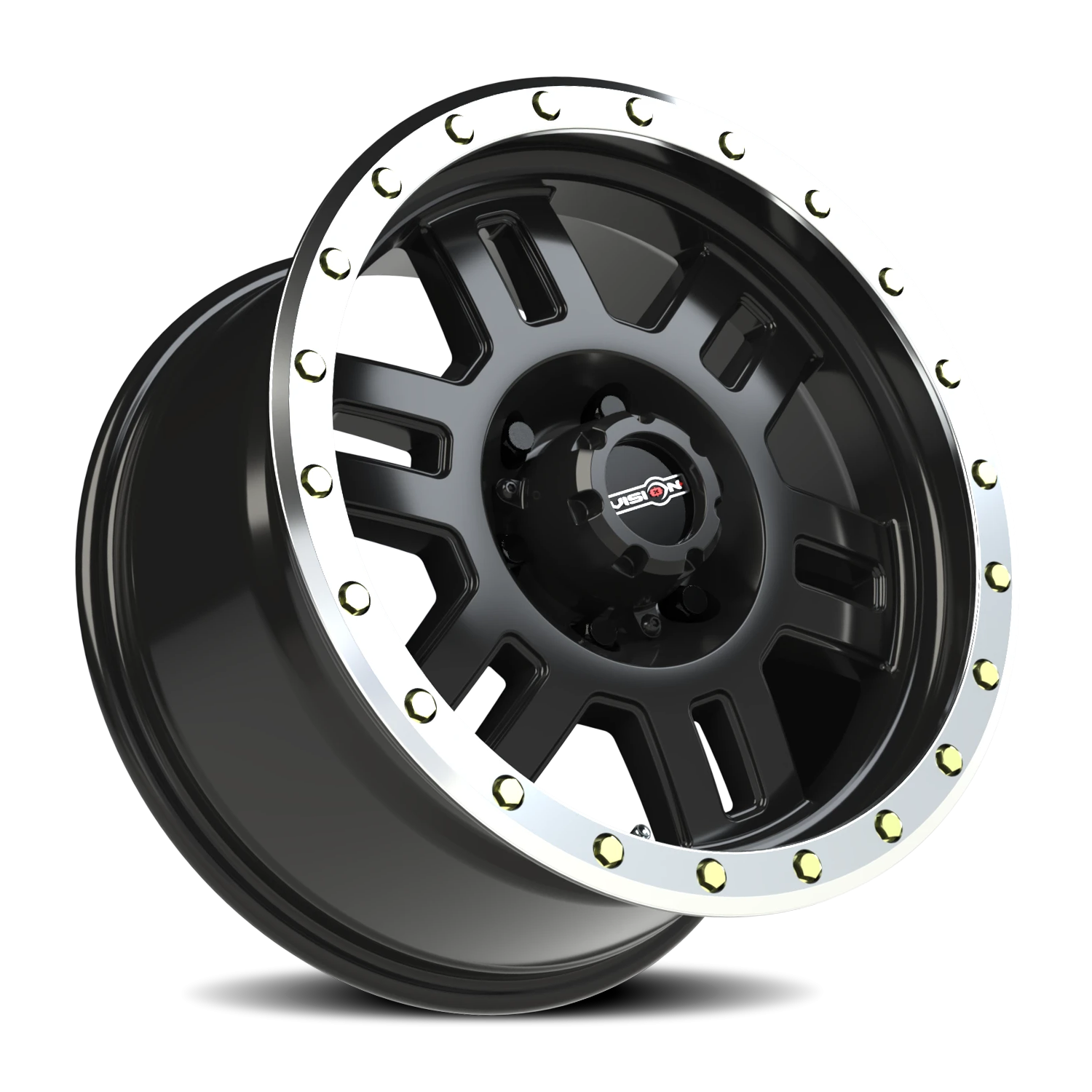 Vision Off-Road Manx M 18X9 +18 Gloss Black Machined Lip