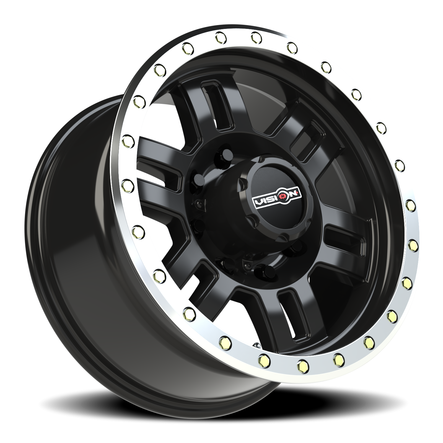 Vision Off-Road Manx M 18X9 -12 Gloss Black Machined Lip