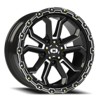 Vision Off-Road Korupt BZSBL 20X9 +12 Gloss Black Milled Spoke