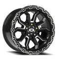 Vision Off-Road Korupt BZSBL 17X9 +12 Gloss Black Milled Spoke
