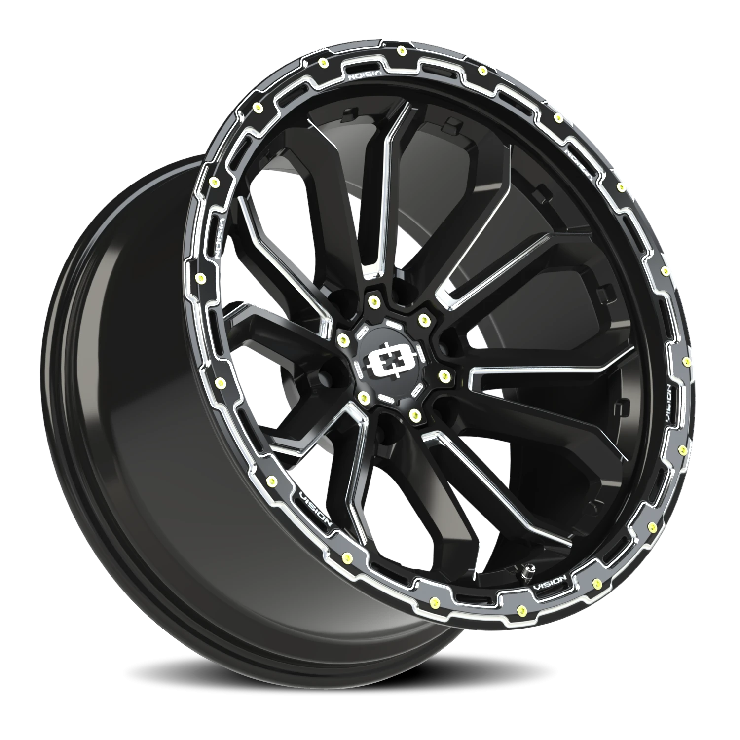 Vision Off-Road Korupt BZSBL 20X10 -25 Gloss Black Milled Spoke