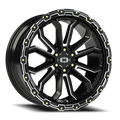Vision Off-Road Korupt BZSBL 20X9 +0 Gloss Black Milled Spoke