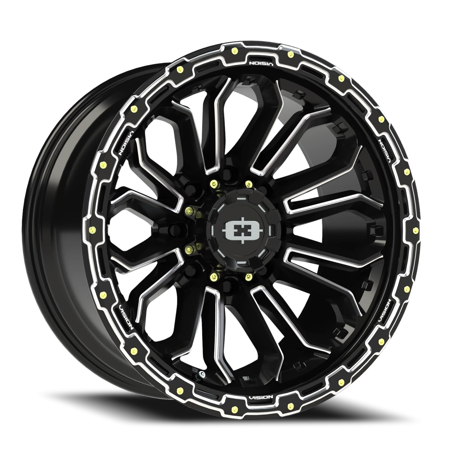Vision Off-Road Korupt BZSBL 20X10 -25 Gloss Black Milled Spoke