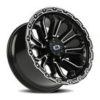 Vision Off-Road Korupt BZSBL 20X10 -25 Gloss Black Milled Spoke