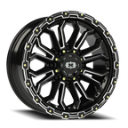 Vision Off-Road Korupt BZSBL 20X9 +12 Gloss Black Milled Spoke