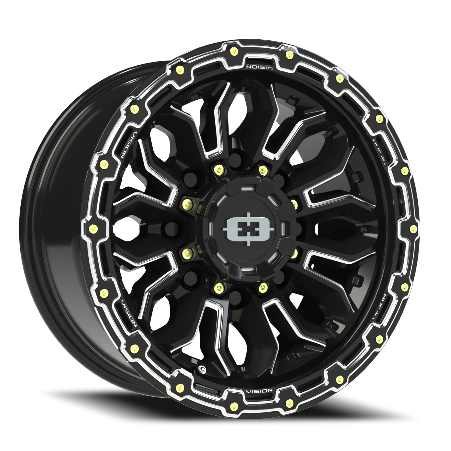 Vision Off-Road Korupt BZSBL 16X8 +0 Gloss Black Milled Spoke