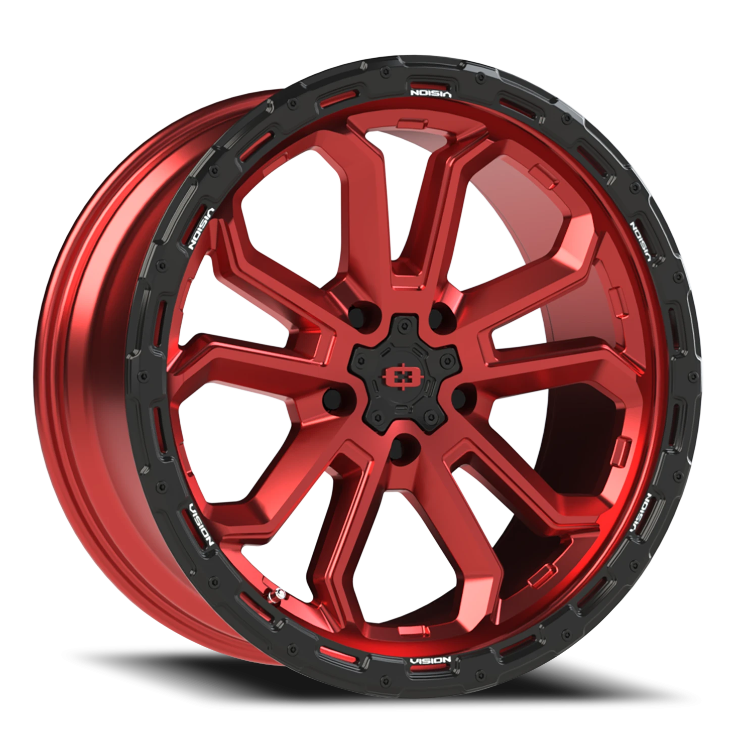 Vision Off-Road Korupt BZSBL 20X9 +10 Gloss Red w/Gloss Black Lip