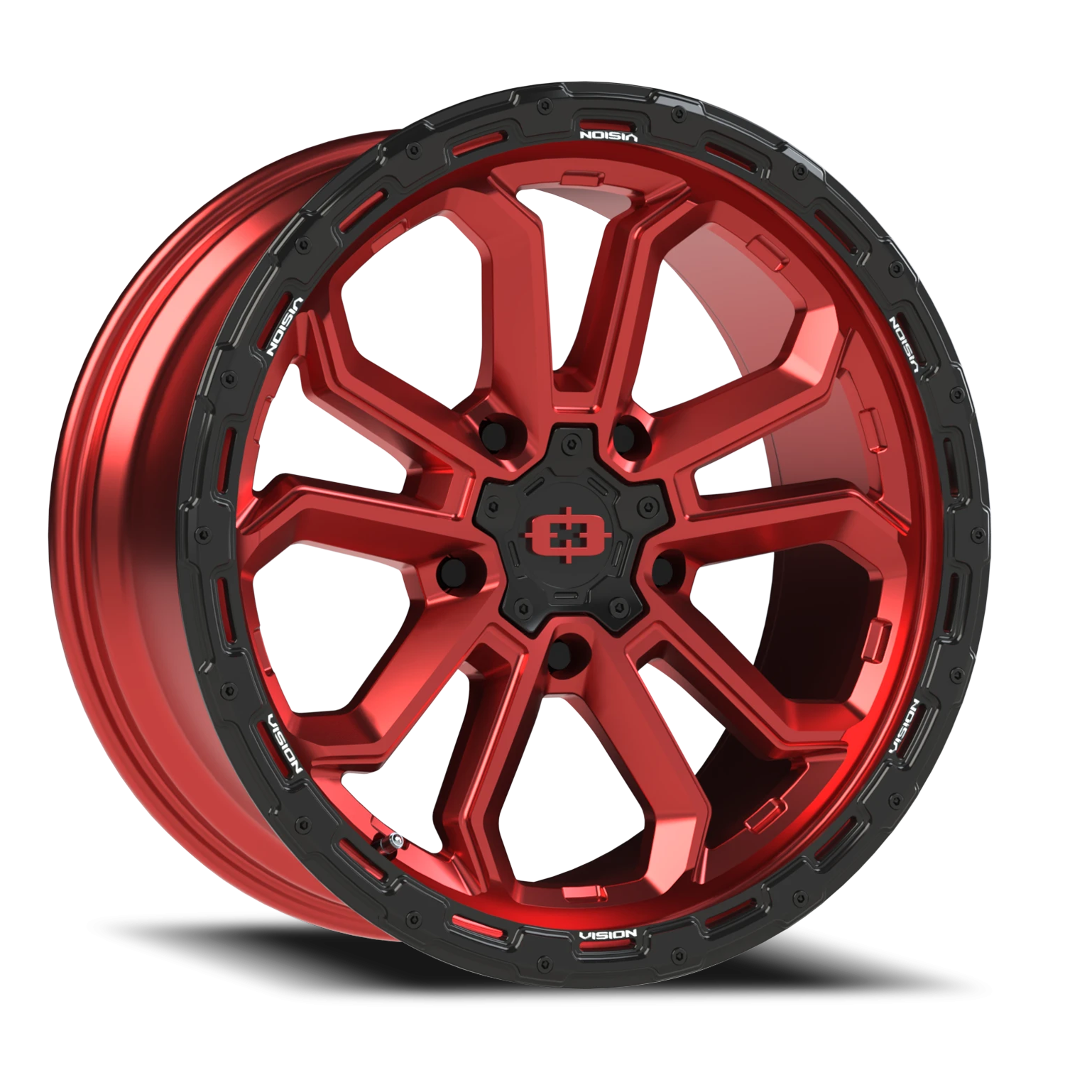 Vision Off-Road Korupt BZSBL 20X9 -12 Gloss Red w/Gloss Black Lip