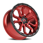 Vision Off-Road Korupt BZSBL 20X9 +12 Gloss Red w/Gloss Black Lip