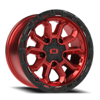 Vision Off-Road Korupt BZSBL 16X8 +0 Gloss Red w/Gloss Black Lip
