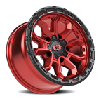Vision Off-Road Korupt BZSBL 16X8 +0 Gloss Red w/Gloss Black Lip