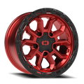 Vision Off-Road Korupt BZSBL 16X8 +0 Gloss Red w/Gloss Black Lip