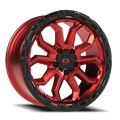 Vision Off-Road Korupt BZSBL 17X8 +30 Gloss Red w/Gloss Black Lip