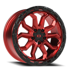 Vision Off-Road Korupt BZSBL 17X8 +30 Gloss Red w/Gloss Black Lip