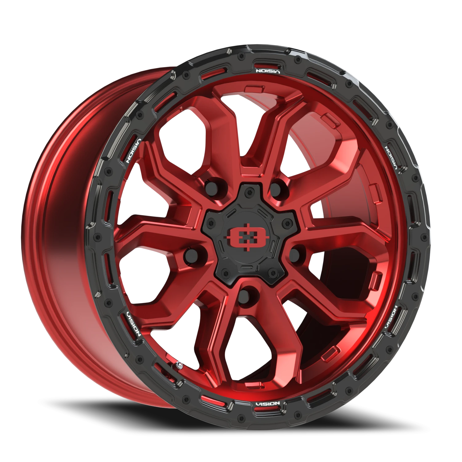 Vision Off-Road Korupt BZSBL 17X9 +12 Gloss Red w/Gloss Black Lip