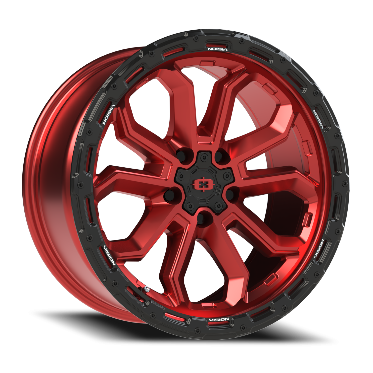 Vision Off-Road Korupt BZSBL 18X9 +12 Gloss Red w/Gloss Black Lip