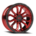 Vision Off-Road Korupt BZSBL 20X9 +12 Gloss Red w/Gloss Black Lip