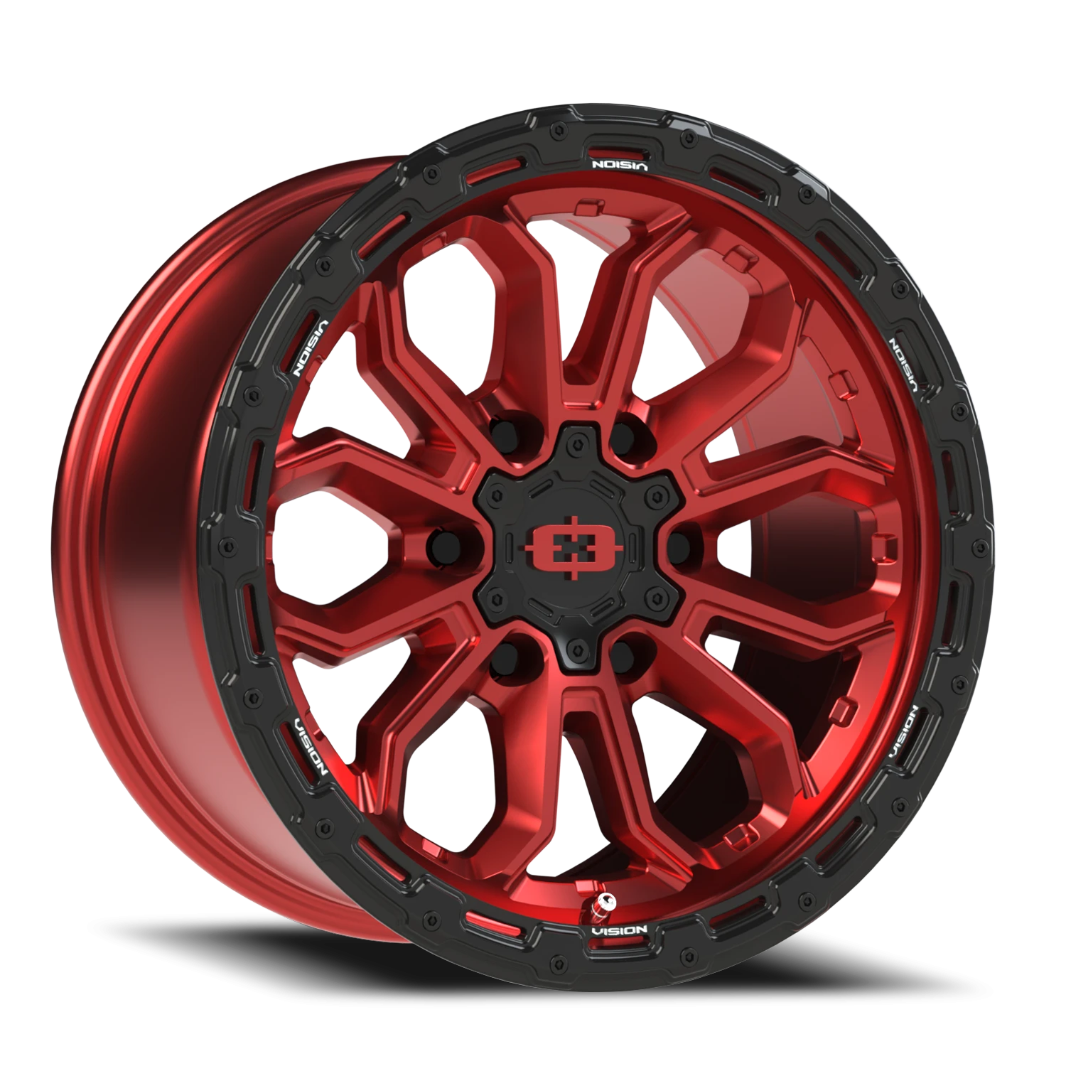 Vision Off-Road Korupt BZSBL 17X9 +12 Gloss Red w/Gloss Black Lip