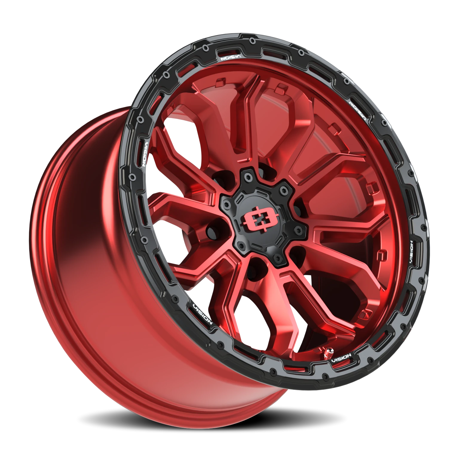 Vision Off-Road Korupt BZSBL 17X9 -12 Gloss Red w/Gloss Black Lip