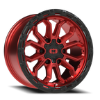 Vision Off-Road Korupt BZSBL 17X9 +12 Gloss Red w/Gloss Black Lip