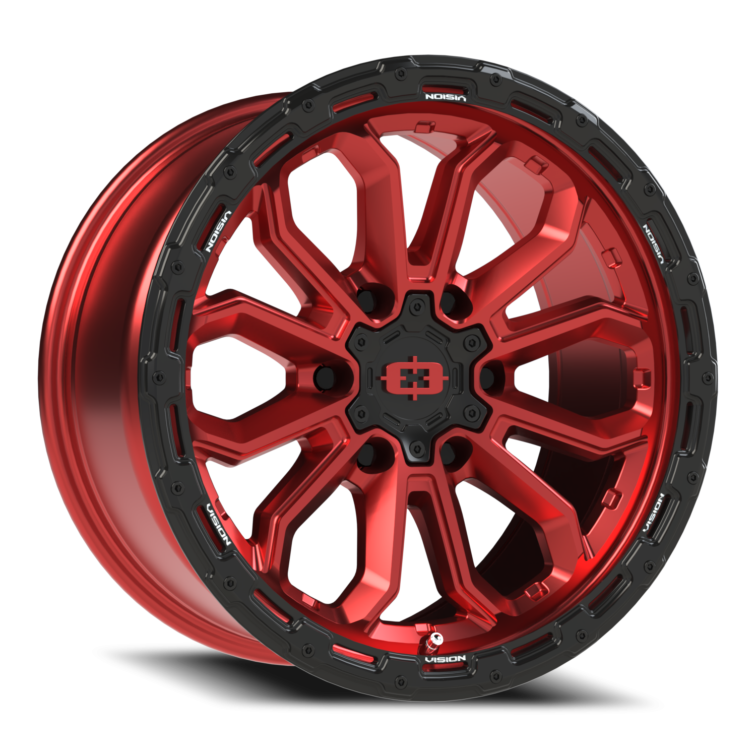 Vision Off-Road Korupt BZSBL 18X9 -12 Gloss Red w/Gloss Black Lip