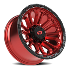 Vision Off-Road Korupt BZSBL 20X10 -25 Gloss Red w/Gloss Black Lip