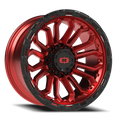 Vision Off-Road Korupt BZSBL 20X10 -25 Gloss Red w/Gloss Black Lip