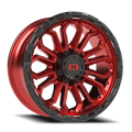 Vision Off-Road Korupt BZSBL 20X9 +12 Gloss Red w/Gloss Black Lip