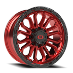 Vision Off-Road Korupt BZSBL 20X9 +12 Gloss Red w/Gloss Black Lip
