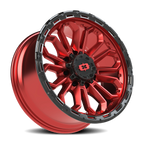 Vision Off-Road Korupt BZSBL 20X9 +12 Gloss Red w/Gloss Black Lip