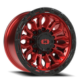 Vision Off-Road Korupt BZSBL 16X8 +0 Gloss Red w/Gloss Black Lip