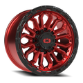 Vision Off-Road Korupt BZSBL 18X9 +12 Gloss Red w/Gloss Black Lip