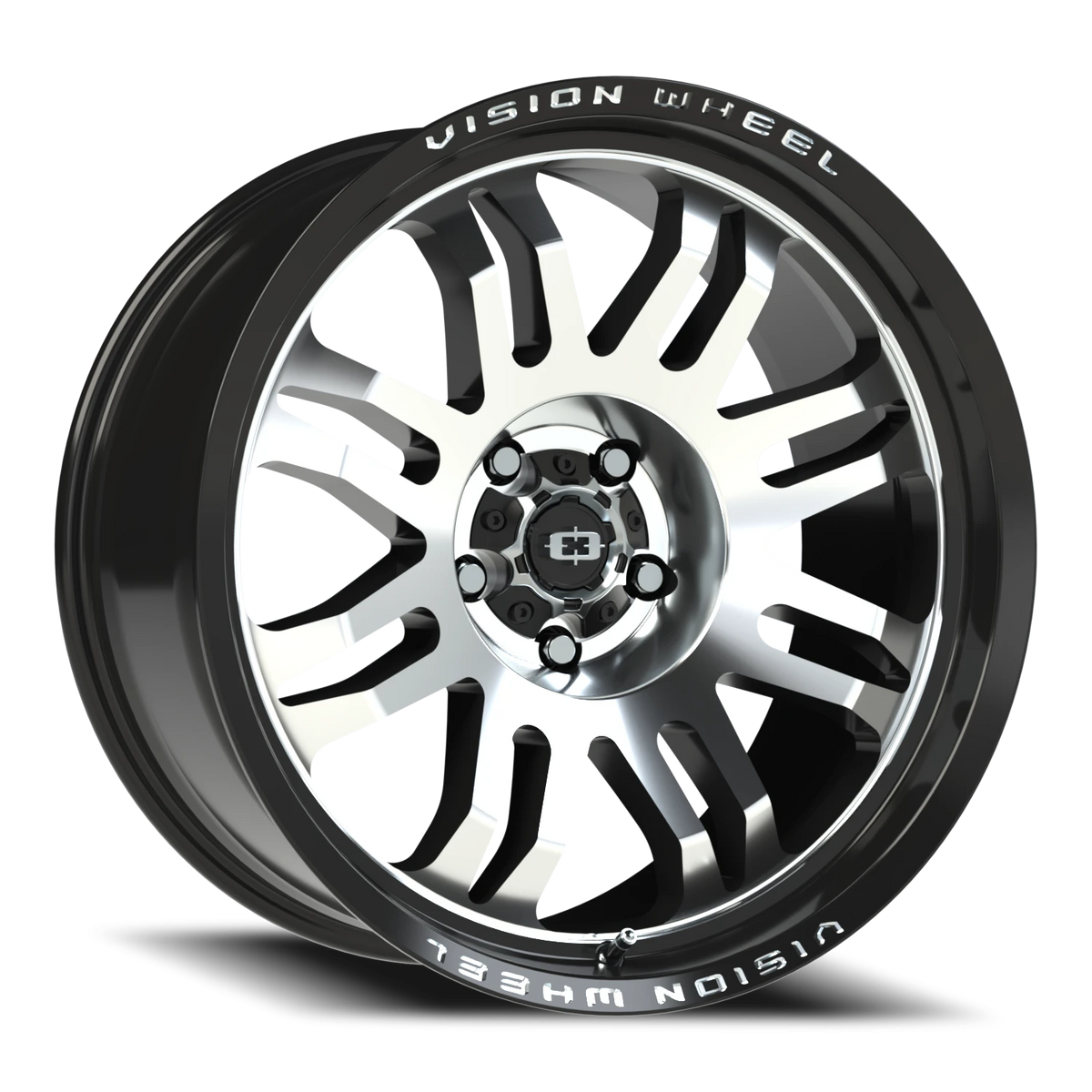 Vision 409 17X9.5 -18 Gloss Black Machined Face