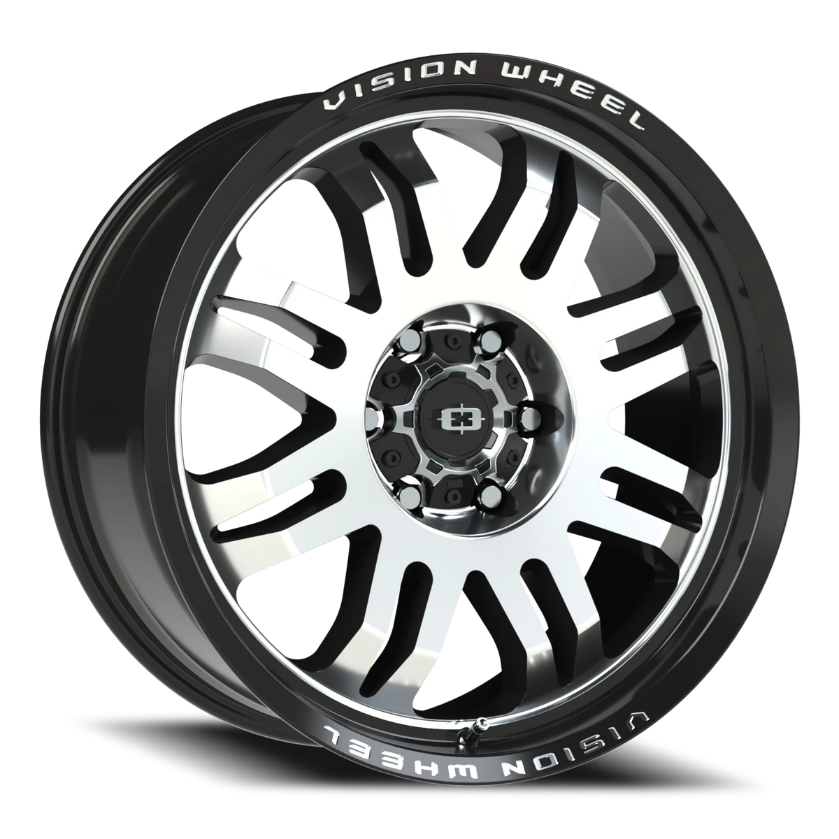 Vision 409 17X9 +12 Gloss Black Machined Face