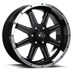 Vision Off-Road rendering 20X9 +12 Gloss Black Machined Lip Milled Spoke