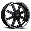 Vision Off-Road rendering 20X9 +12 Gloss Black Machined Lip Milled Spoke