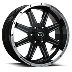 Vision Off-Road rendering 20X9 +12 Gloss Black Machined Lip Milled Spoke