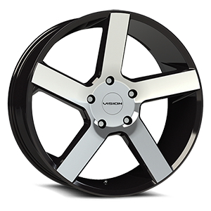 Vision 472V 22X9.5 +8 Gloss Black Machined Face